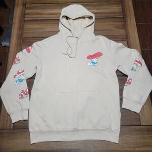 Smurfs LS Beige Unisex Hoodie Snooze Smurf - Size Medium